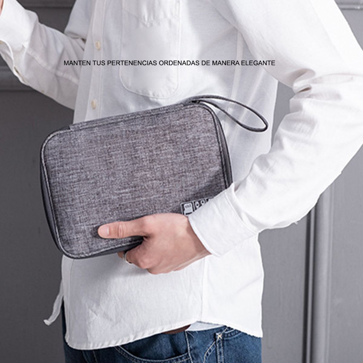 INTERLUD - Maletín Portátil Organizador de Cables 2 Divisiones Impermeable FYI260007 Interlud Gris