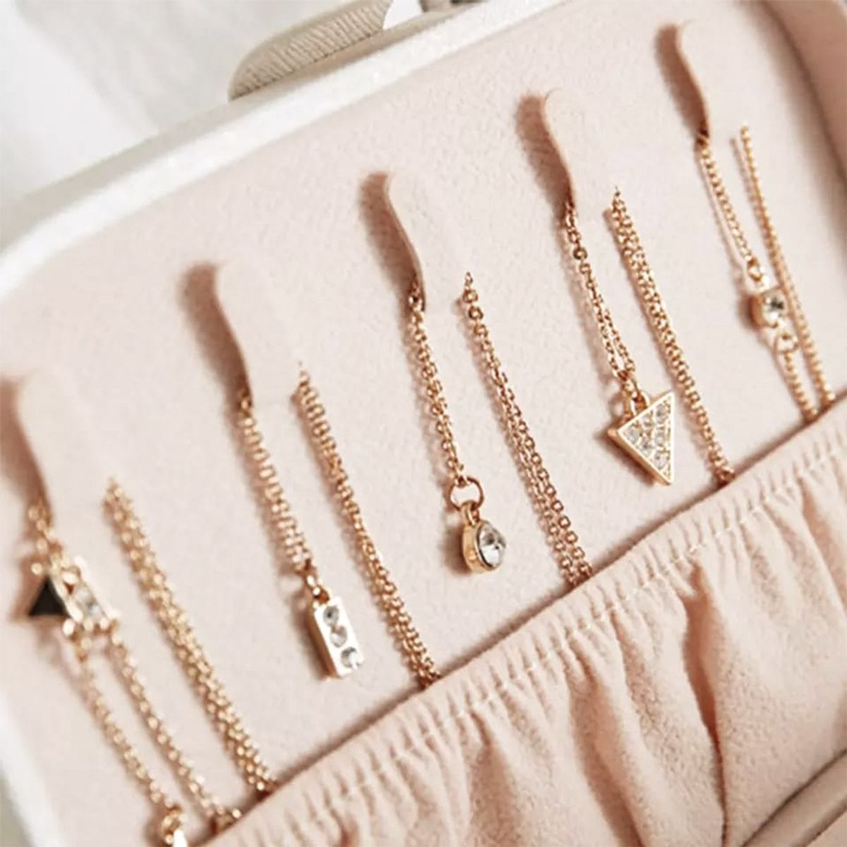 GENERICO - Maletín Estuche Organizador Joyero De Viaje Collar Aretes Anillos Blanco