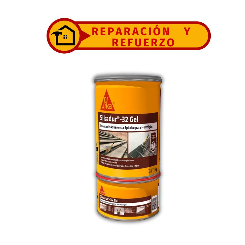 SIKA - Adhesivo epóxico para unir concreto Sikadur 32 Gel x 1Kg