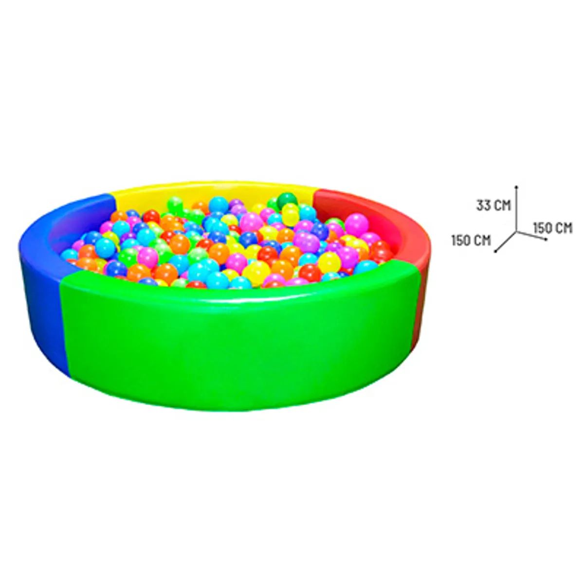 GENERICO - PISCINA DIDACTICA GIGANTE 1.50 METROS + 200 PELOTAS DE COLORES