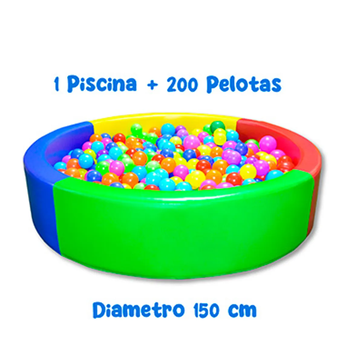 GENERICO - PISCINA DIDACTICA GIGANTE 1.50 METROS + 200 PELOTAS DE COLORES