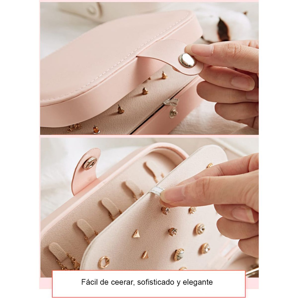 GENERICO - Maletín Estuche Organizador Joyero De Viaje Collar Aretes Anillos Rosado