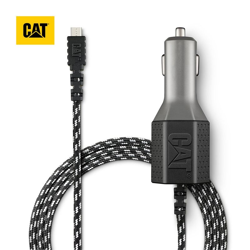 CAT - Cargador De Auto Resistente Con Cable USB-Micro USB 4.8 A 1.8 Metros