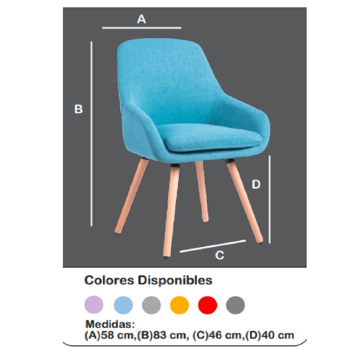 TU MESITA - Butaca Moderna Astrid color Celeste TU MESITA