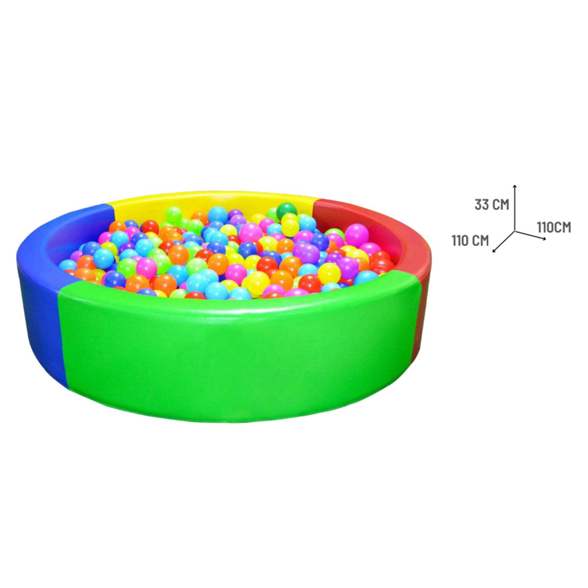 GENERICO - PISCINA DIDACTICA GIGANTE 1.10 METROS + 200 PELOTAS DE COLORES