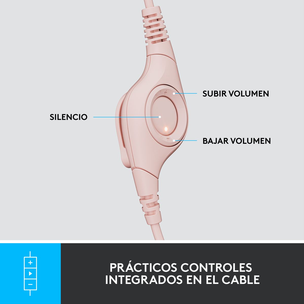 LOGITECH - Audífono Con Micrófono Logitech H390 Usb Rose Rosado