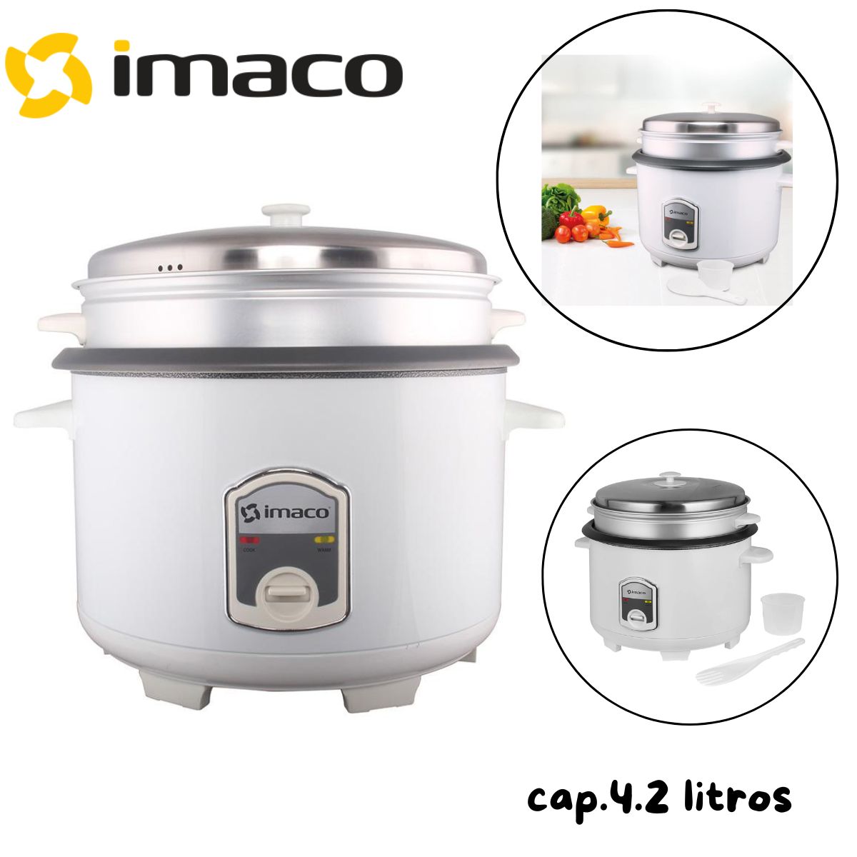 IMACO - Olla Arrocera Imaco 4.2 litros Blanca RC42