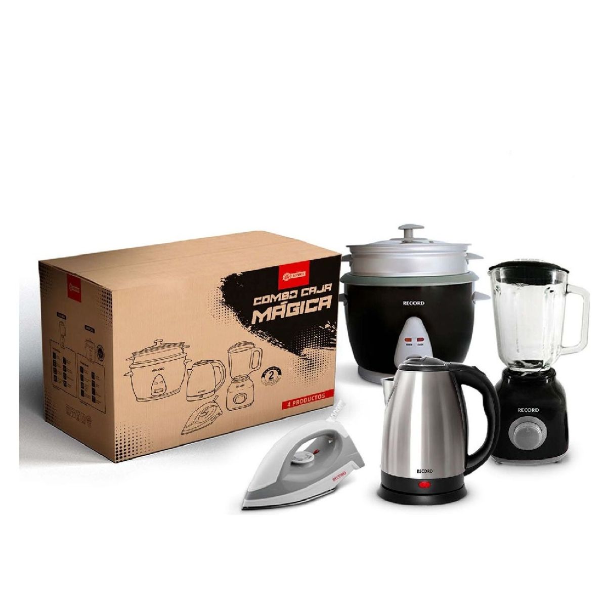 RECORD - Caja Mágica Licuadora Arrocera Plancha y Hervidor