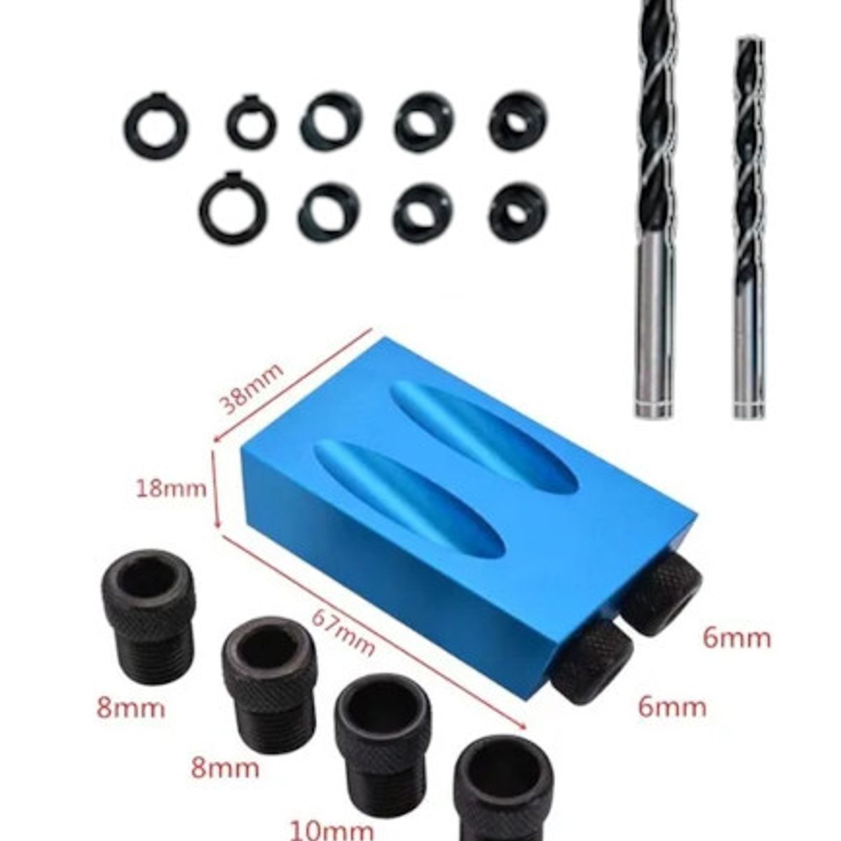 GENERICO - Agujeros Inclinados 15 grados / Tornillos Ocultos 14 Piezas