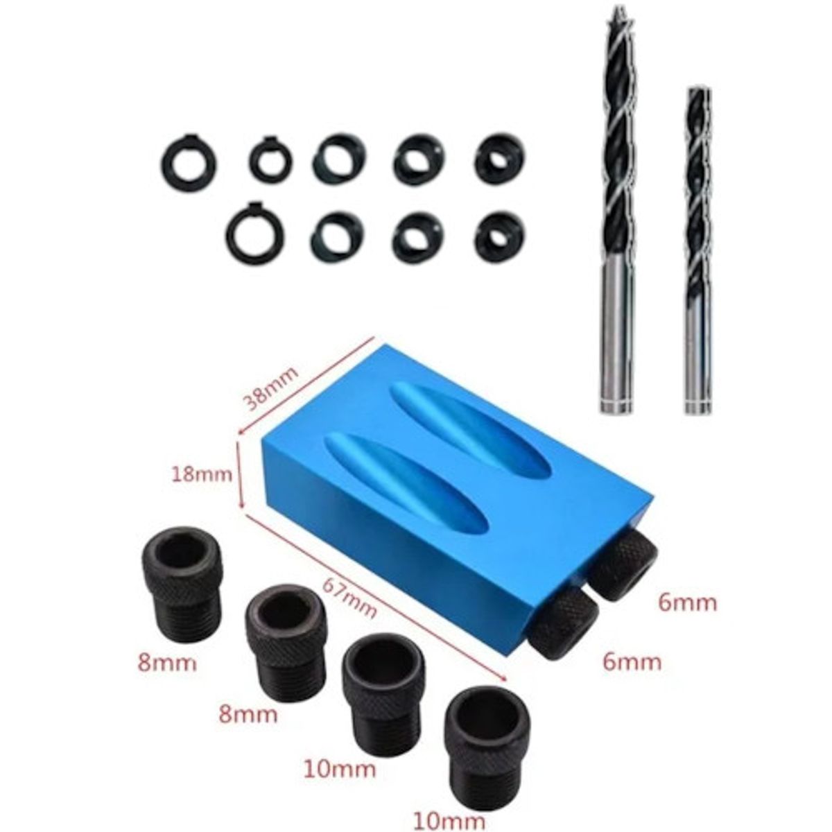 GENERICO - Agujeros Inclinados 15 grados / Tornillos Ocultos 14 Piezas