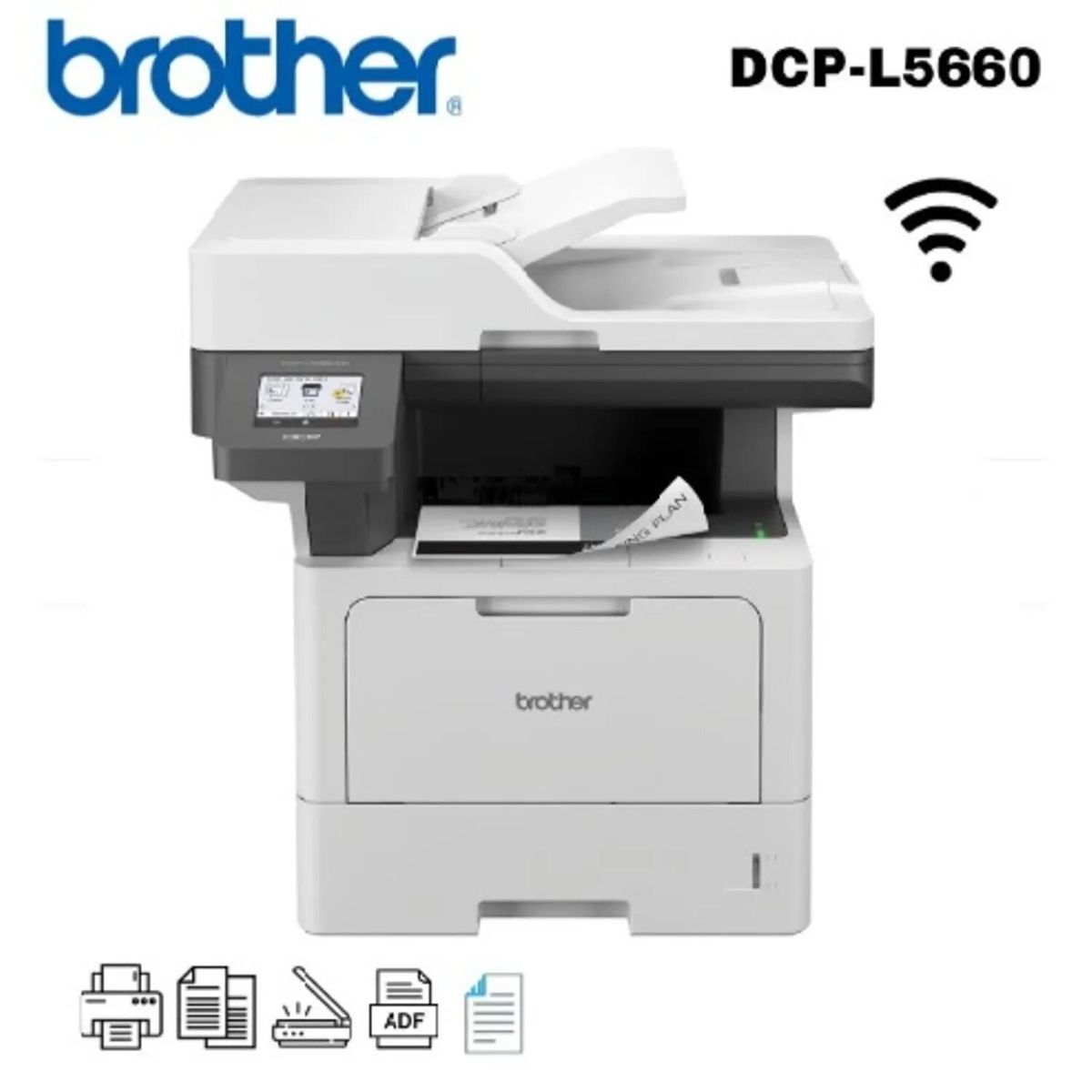 BROTHER - Impresora laser multifuncional Brother DCP-L5660DN monocromática