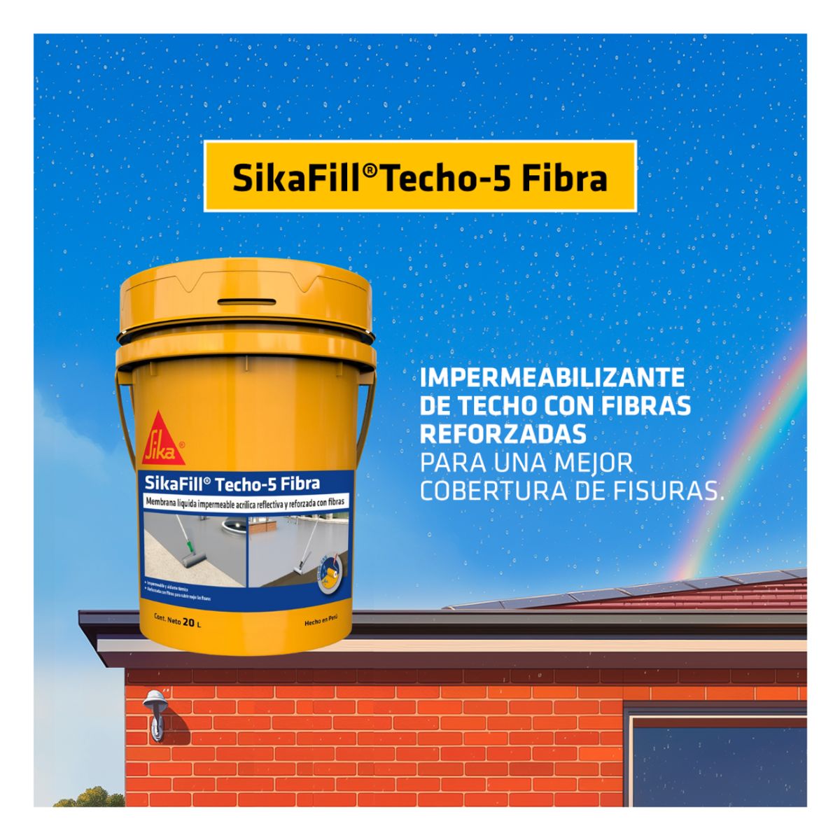 SIKA - Impermeabilizante para Techos Sikafill Techo-5 Fibra Gris x 20L