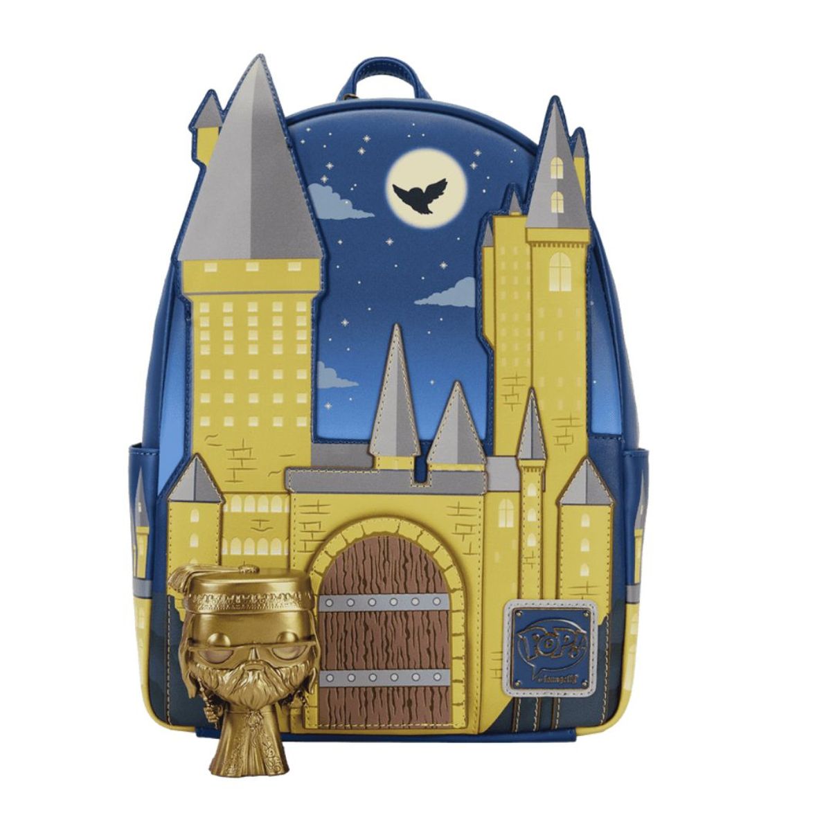 LOUNGEFLY - Mochila Loungefly Castillo Hogwarts Harry Potter Edición limitada con Funko Dorado Dumbledore