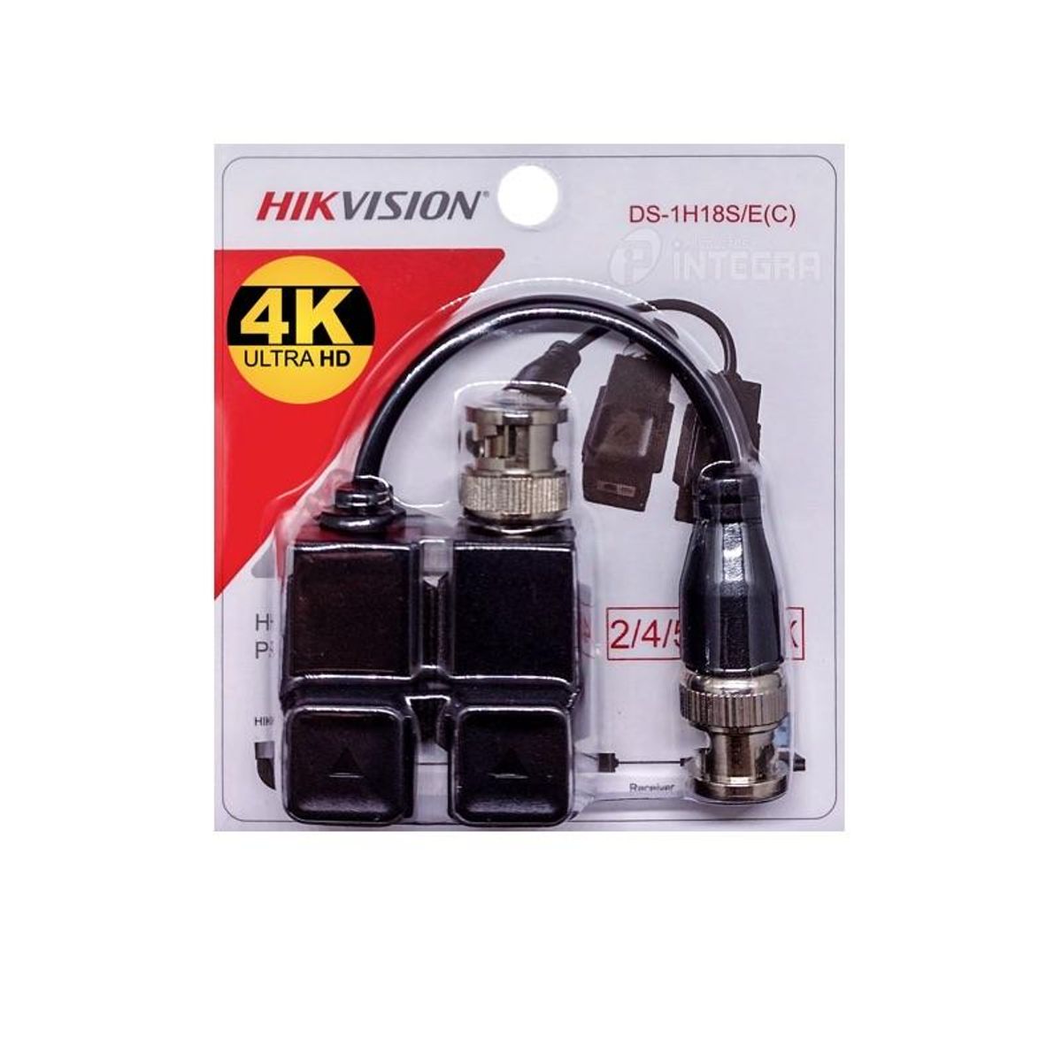 HIKVISION - Balun Hikvision 8MP HD-TVI AHD CVI CVBS  Modelo DS-1H18SEC