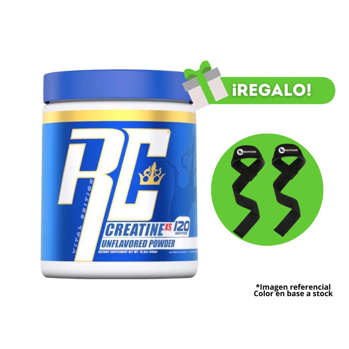 RONNIE COLEMAN - CREATINA MONOHIDRATADA RONNIE COLEMAN 300G + STRAPS