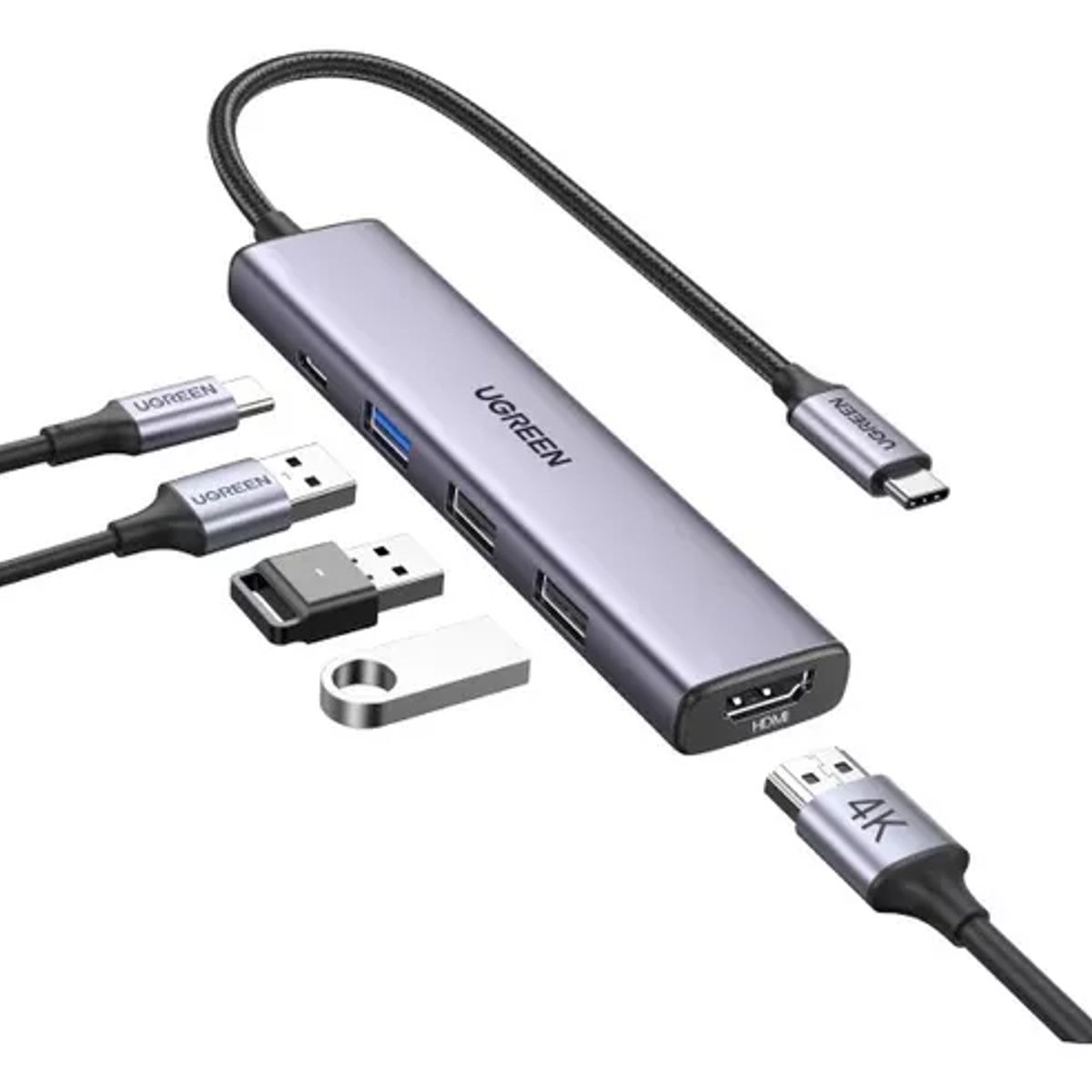 GENERICO - Adaptador HDMI Multipuerto USB-C para iPadMacBook Color Gris Elegante