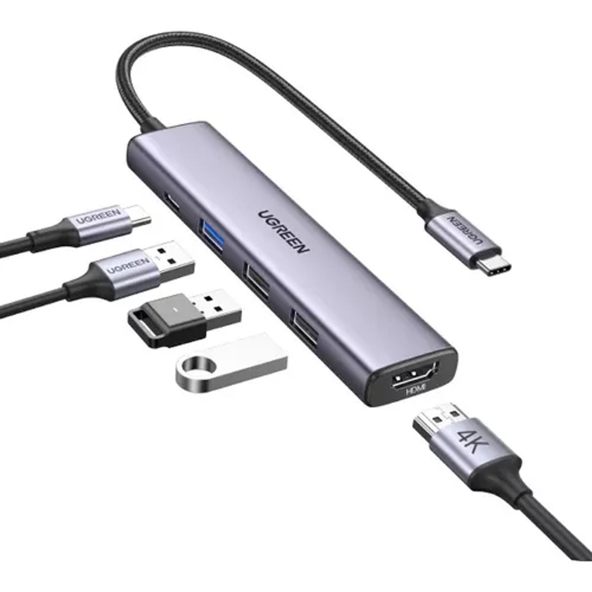 GENERICO - Adaptador HDMI Multipuerto USB-C para iPadMacBook Color Gris Elegante