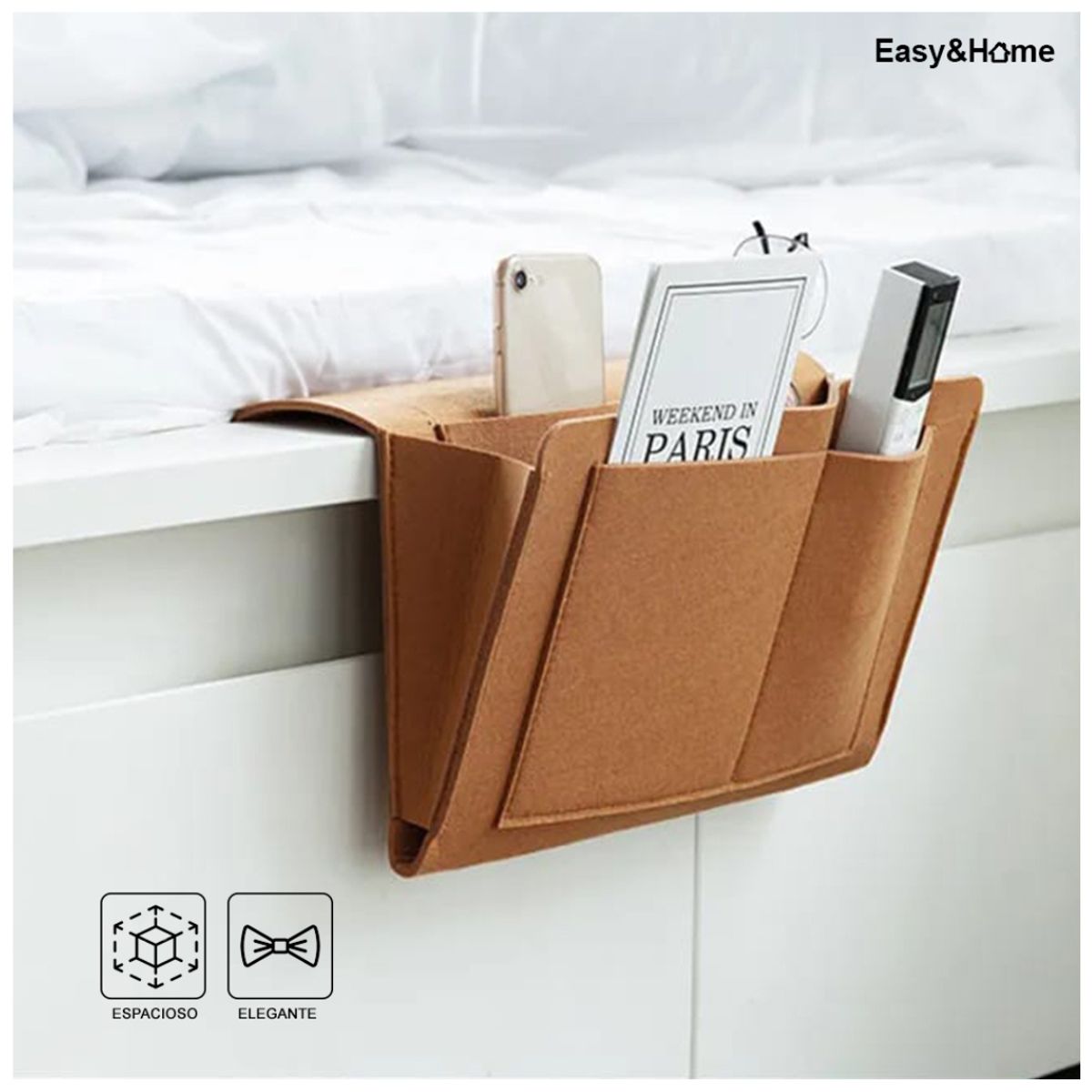 EASY&HOME - Organizador para Sofá Cama con Múltiples Compartimientos HYC280034 Marrón