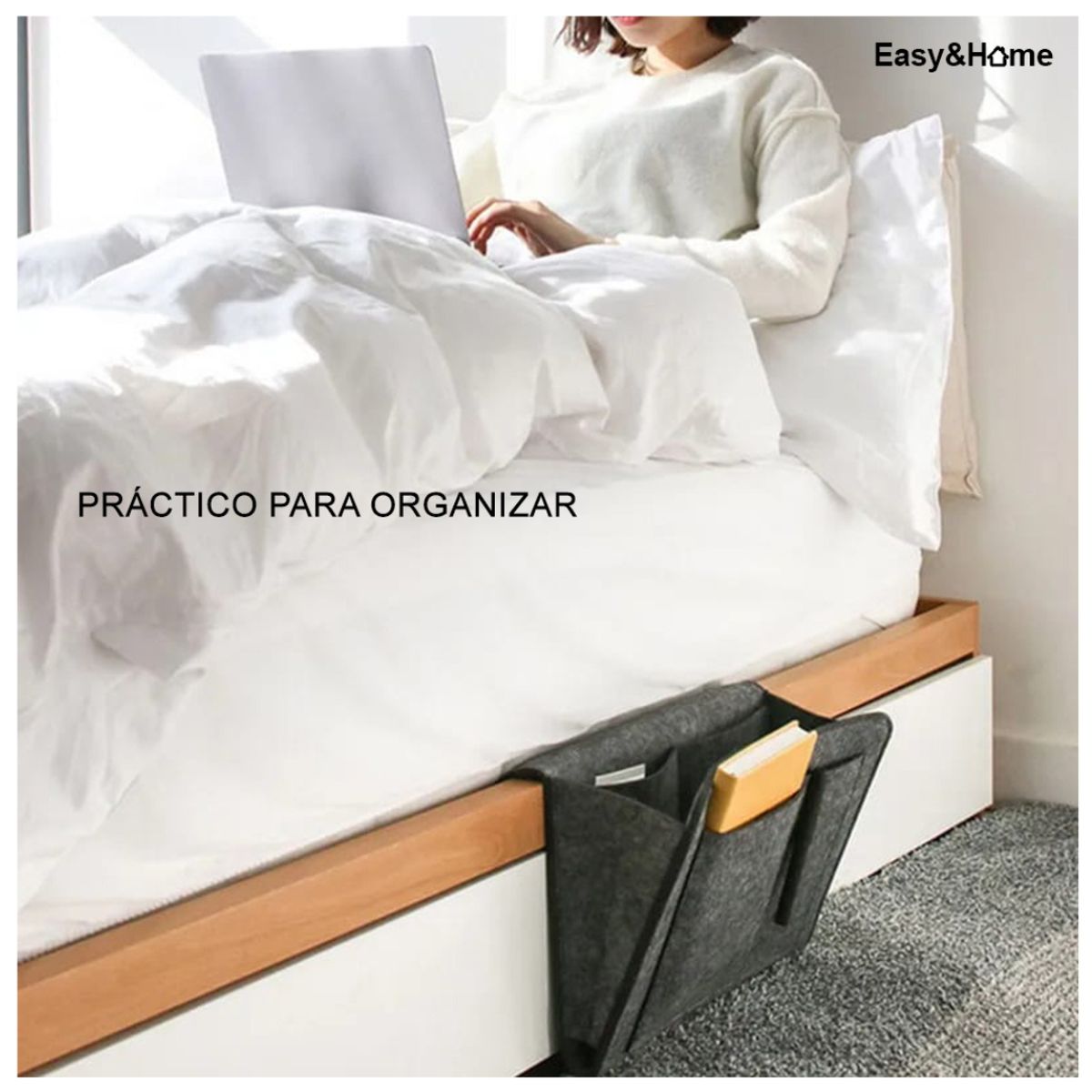 EASY&HOME - Organizador para Sofá Cama con Múltiples Compartimientos HYC280034 Marrón