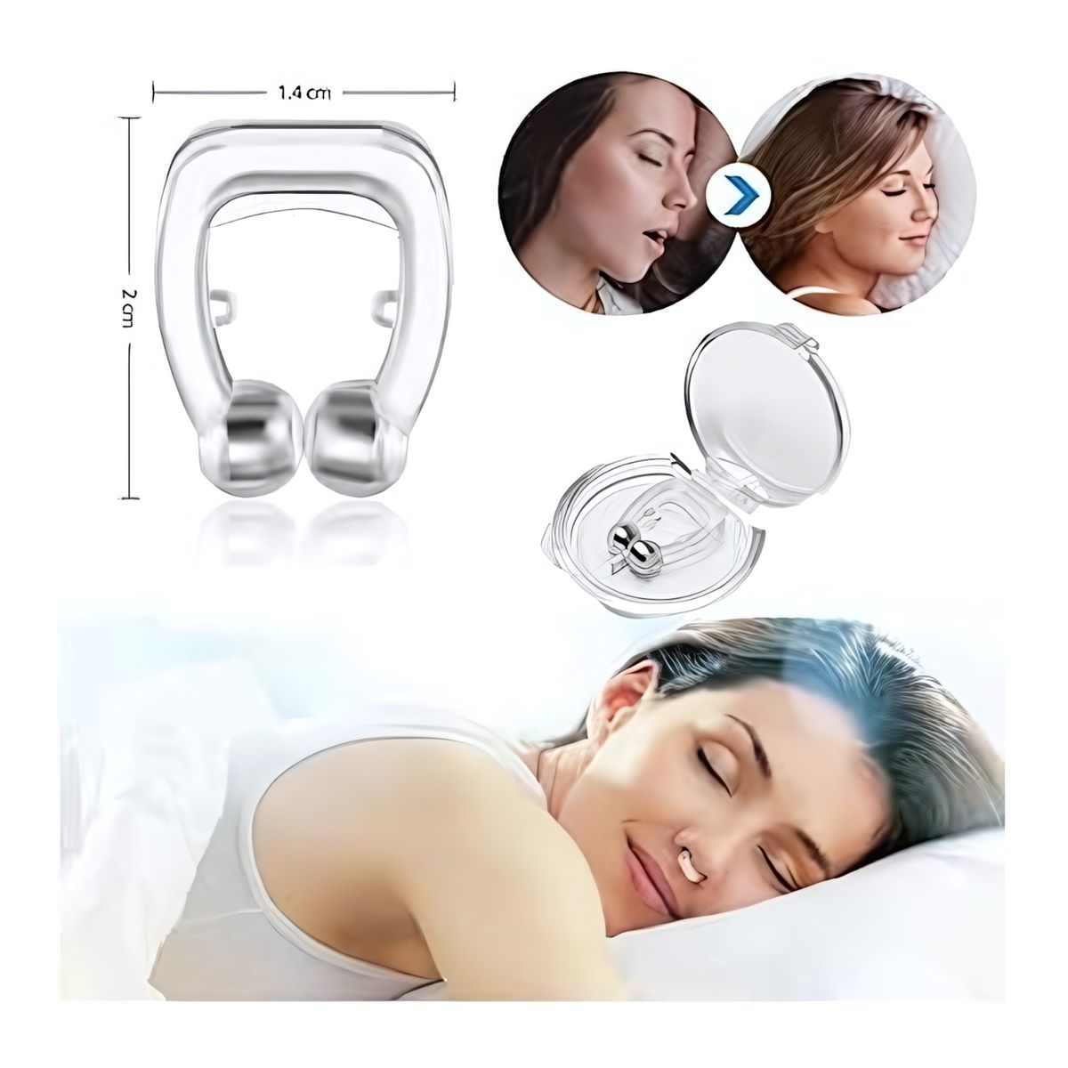 ROHS - Dúo Relax Nocturno Clip Antirronquidos + Gorro Gel Antimigraña