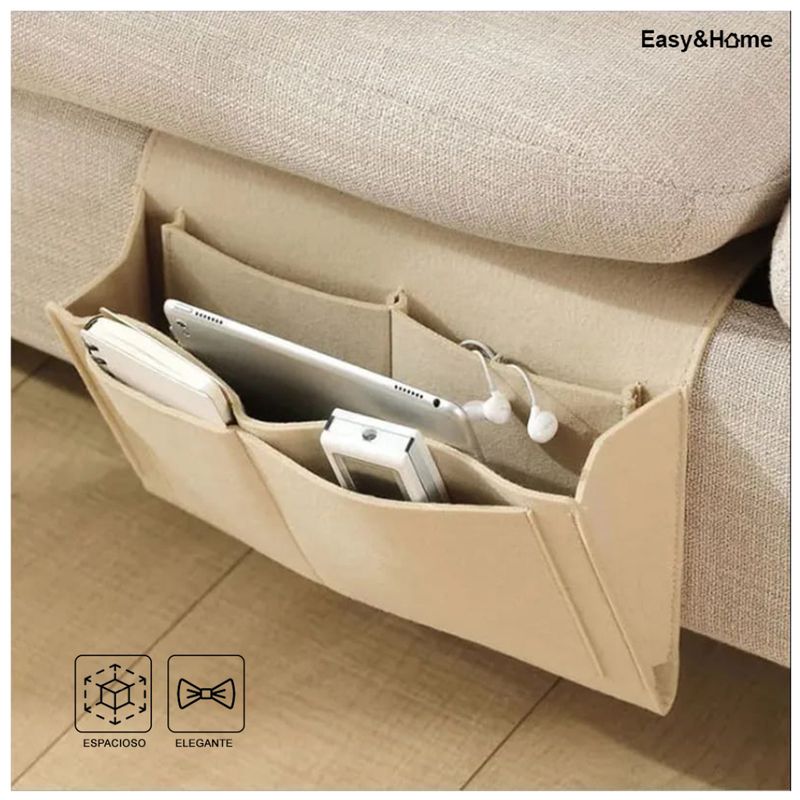 EASY&HOME - Organizador para Sofá Cama con Múltiples Compartimientos HYC280033 Beige