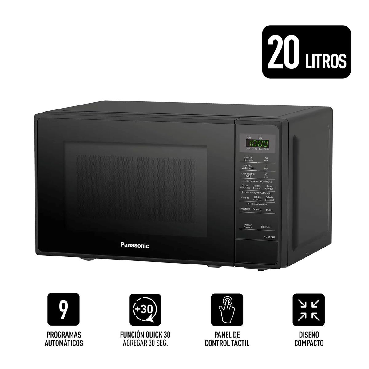 PANASONIC - Microondas Panasonic NN-SB25JBRPK Negro 20L