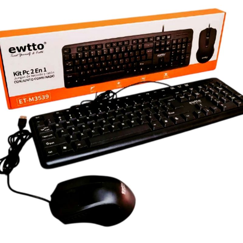 EWTTO - Combo Teclado y Mouse Ewtto ET-M3539  Ideal para Oficina o Casa