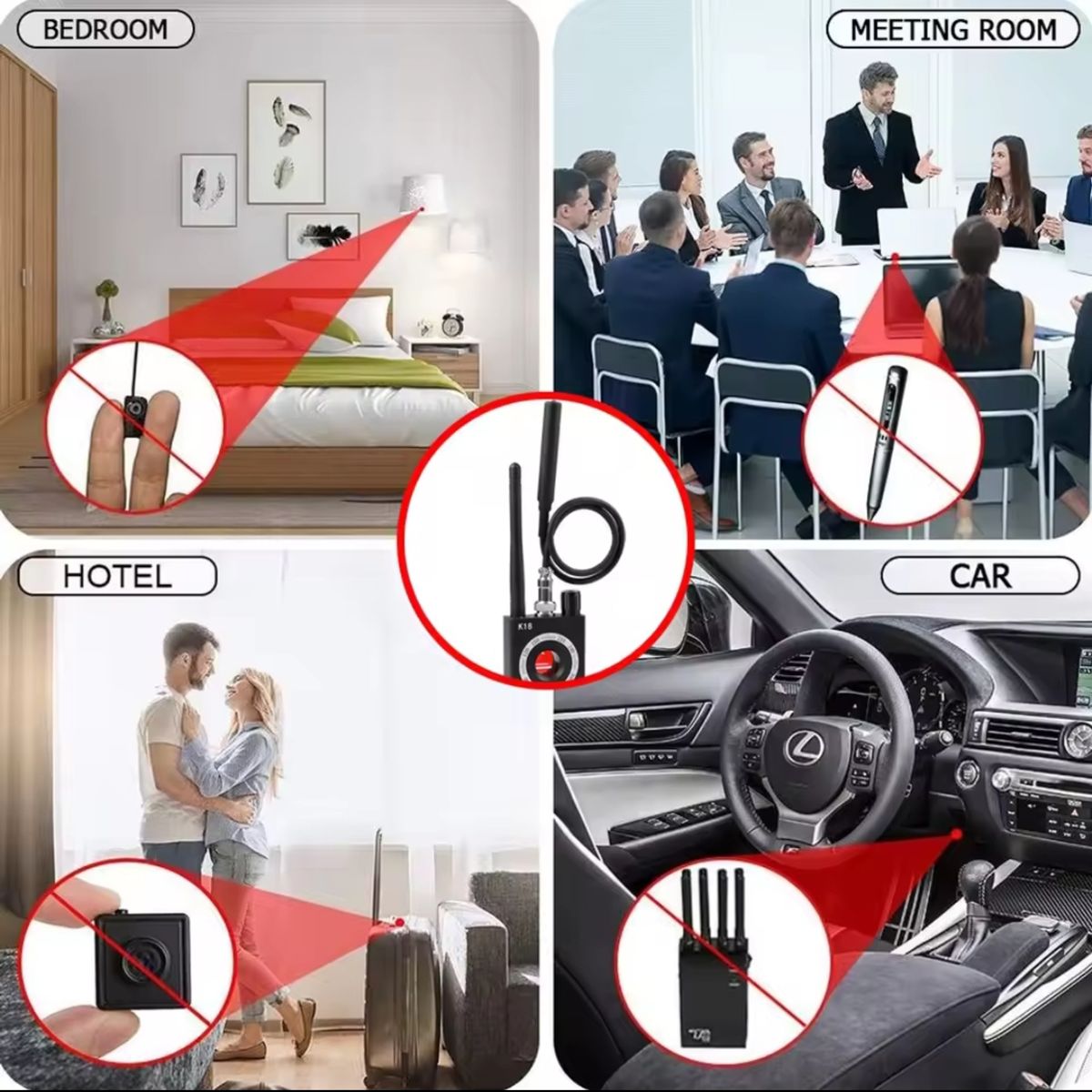 GENERICO - DETECTOR DE GPS CAMARA OCULTAS MOCROFONO BUSCADOR DE DISPOSITIVOS
