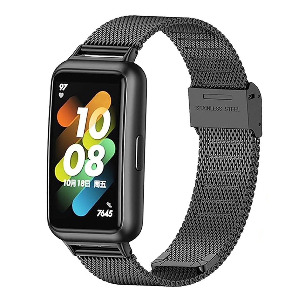 GENERICO - Correa Metalica para Huawei Band 7 - Negro