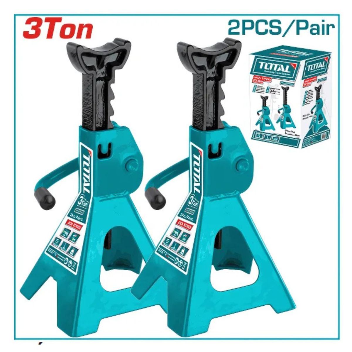 TOTAL TOOLS - CABALLETE 3 TONELADAS 270-410MM SET X 2 PCS - THJS0301