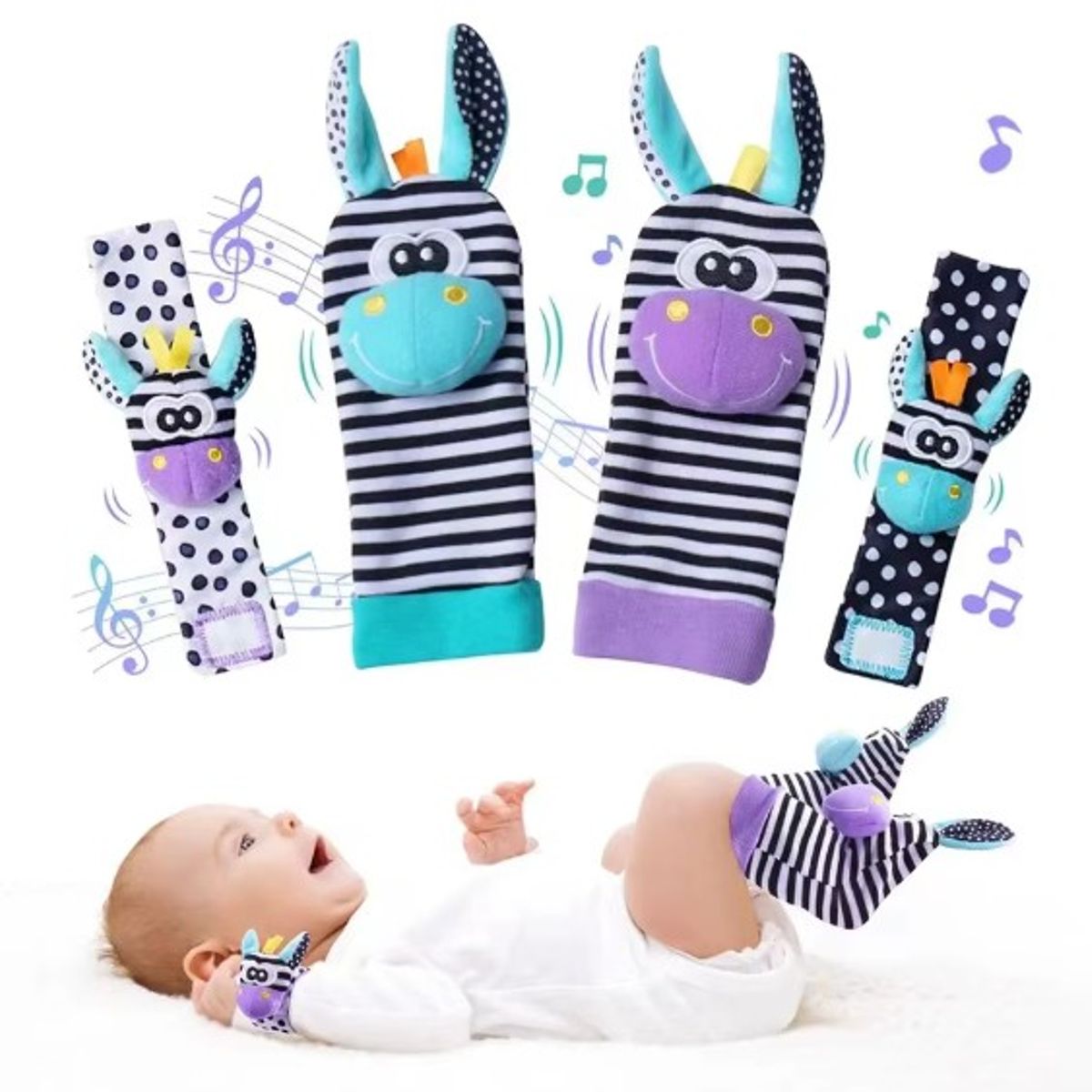 GENERICO - Pack de sonajeros para muñeca y pies de bebés