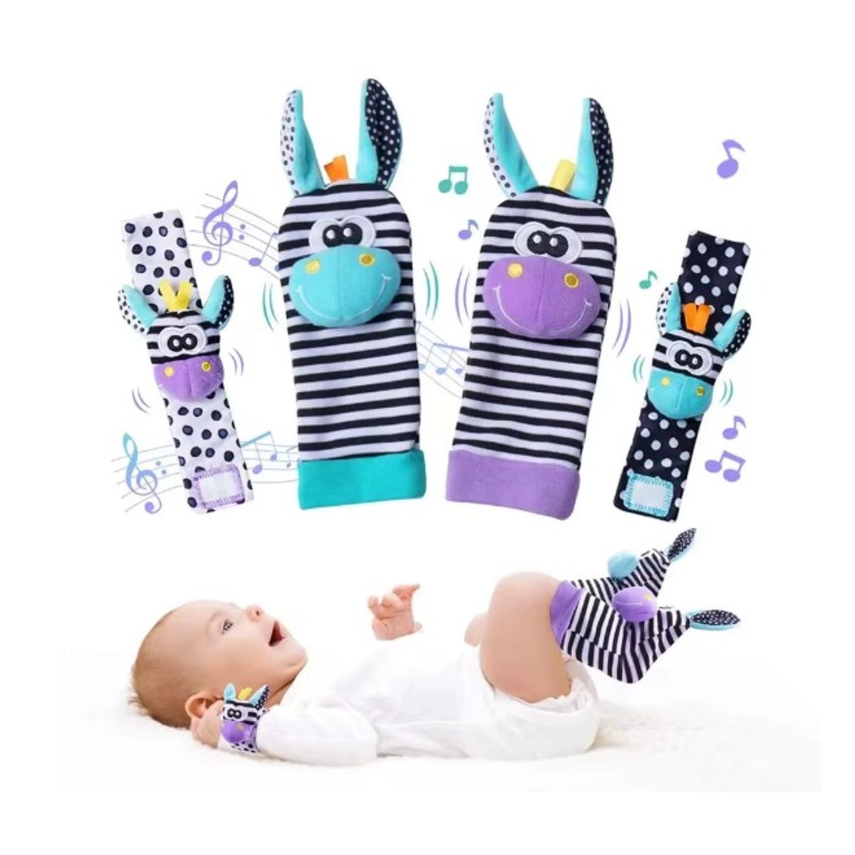 GENERICO - Pack de sonajeros para muñeca y pies de bebés
