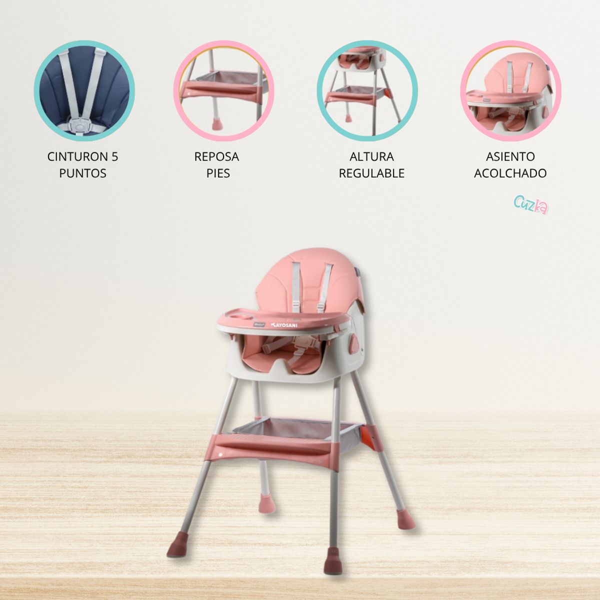 GENERICO - Silla de comer «NORDICO» Pink