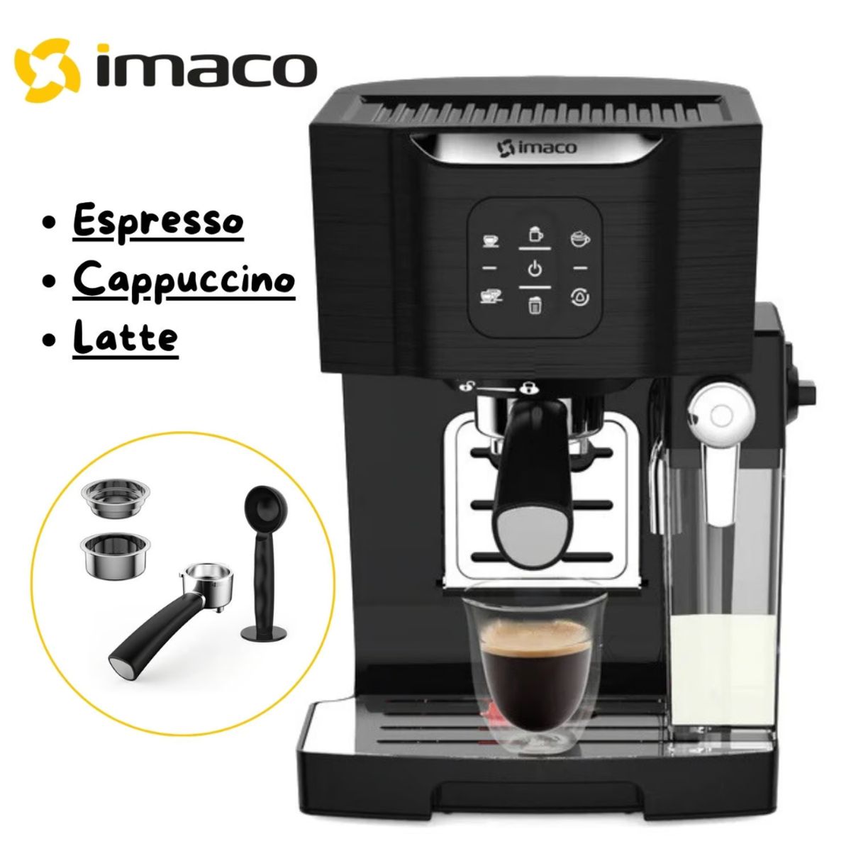 IMACO - Cafetera Espresso Digital Imaco 15 Bares IECM1550