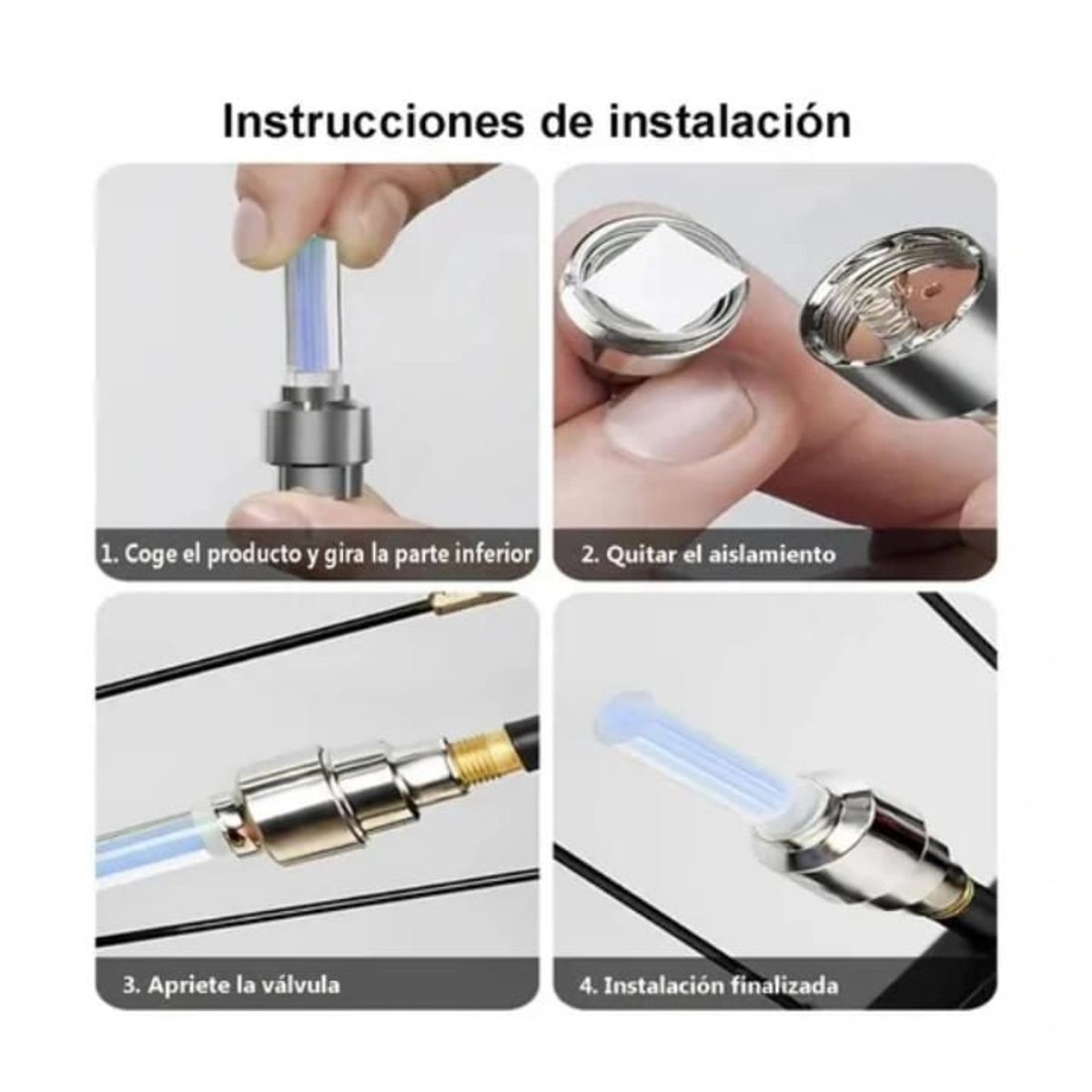 GENERICO - Par Luz Led Para Válvula Llanta Rueda Bicicleta Moto Auto