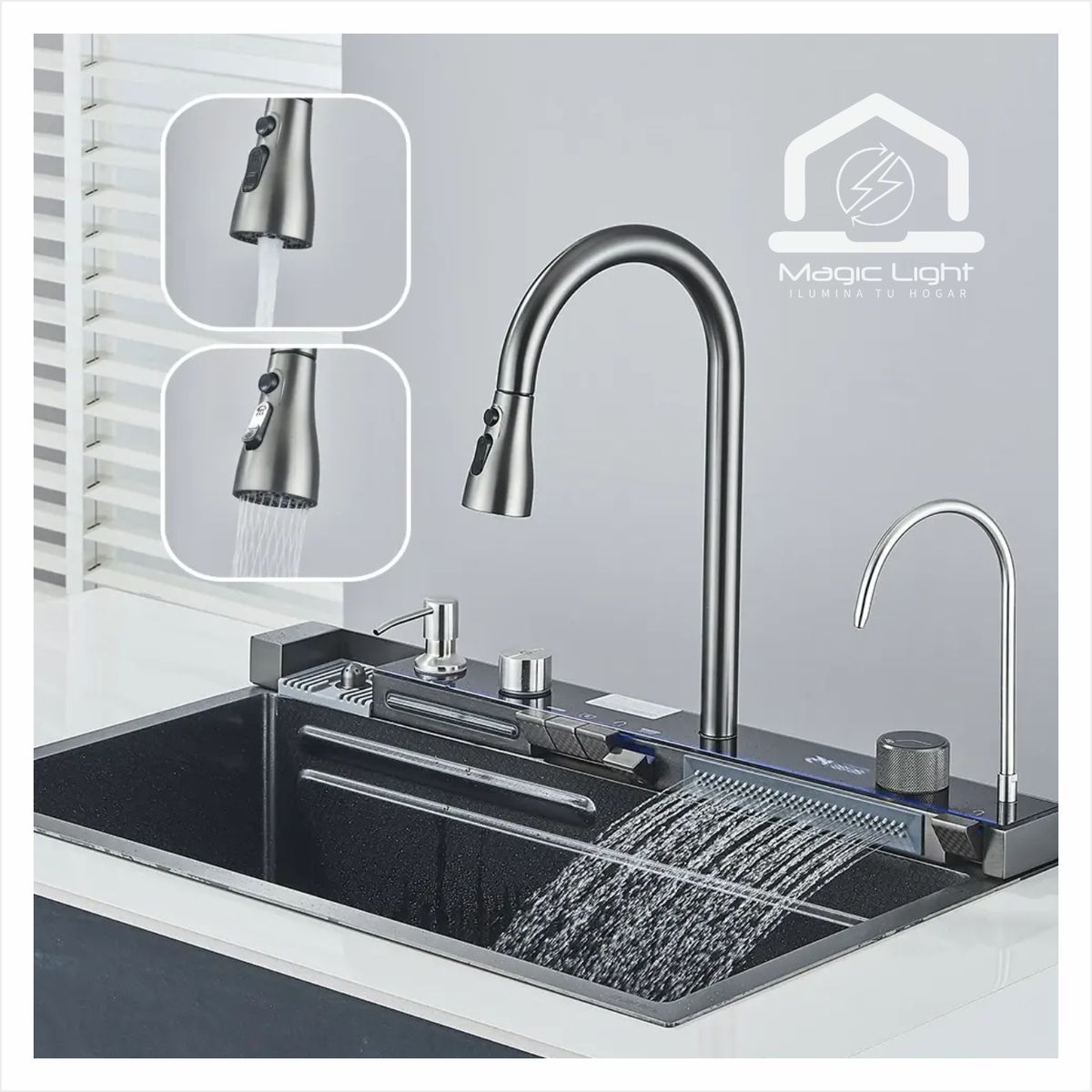 MAGIC - LAVADERO MULTIFUNCIONAL DIGITAL 5 TECLAS PARA COCINA