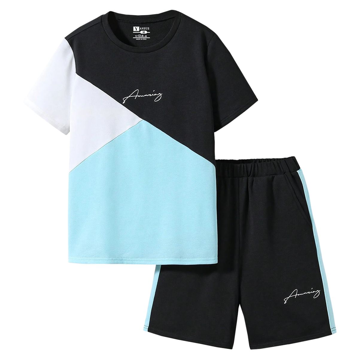 YANSUS - Conjunto Yansus Polo Tricolor Con Short