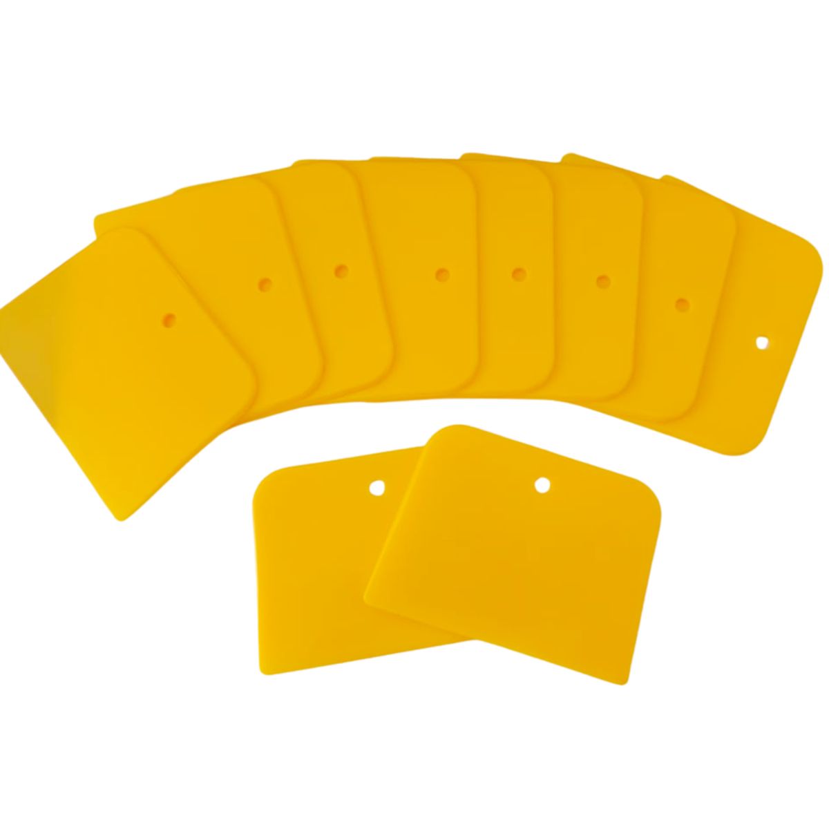 AC - JUEGO DE ESPATULAS DE PLASTICO AMARILLO DE 4"   AC PACK X10