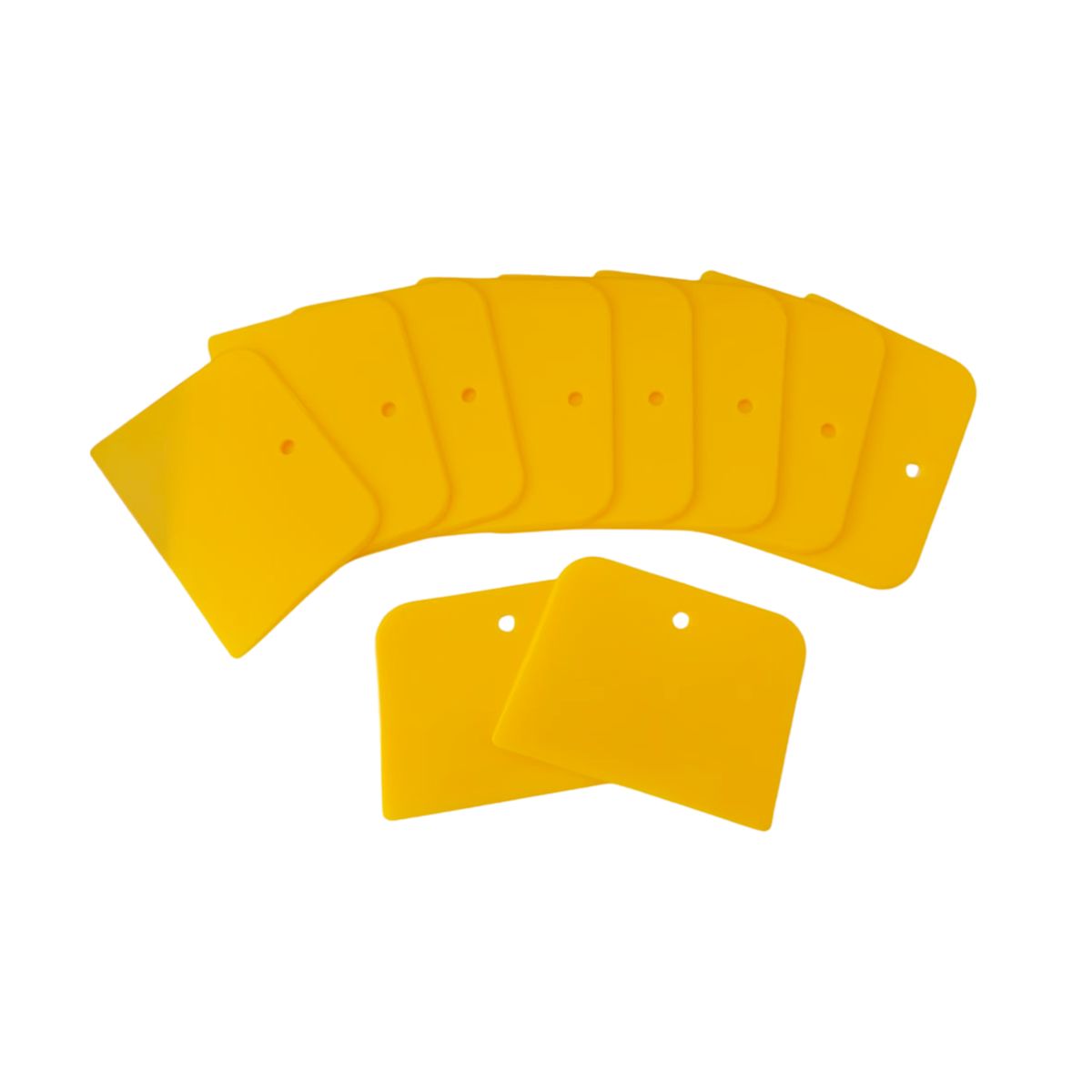 AC - JUEGO DE ESPATULAS DE PLASTICO AMARILLO DE 4"   AC PACK X10