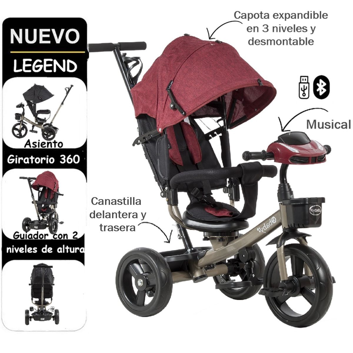 EBABY - Triciclo con USB Legend EB362 Ebaby RJ