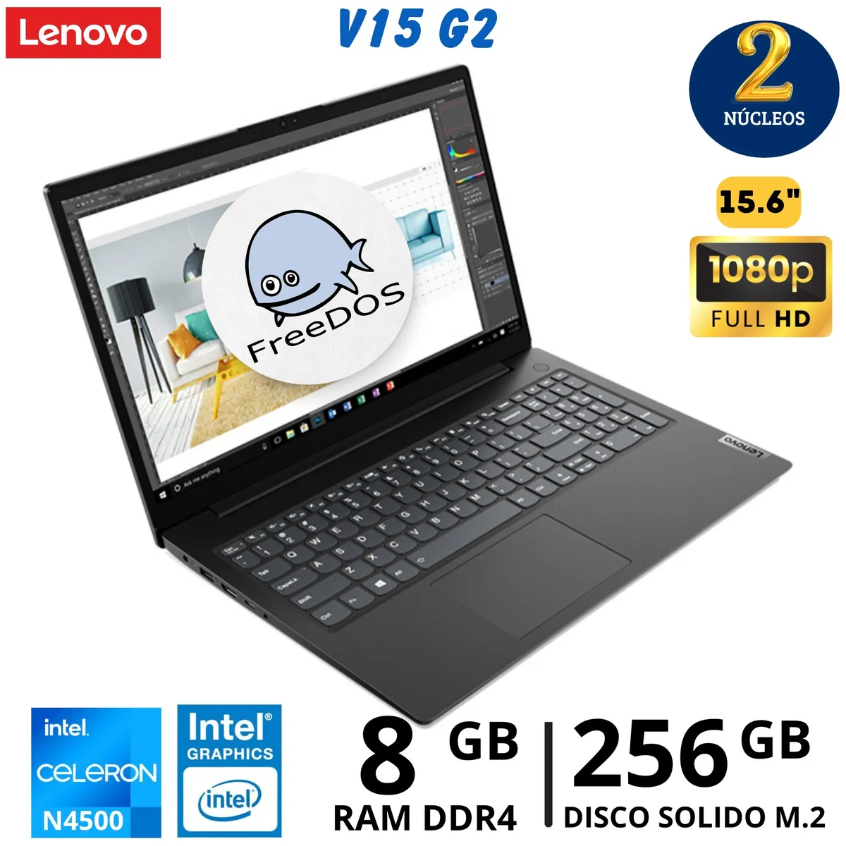 LENOVO - Laptop Lenovo ThinkPad V15 G2 IJL Celeron N4500 156 FHD Ram 8GB SSD 256GB FreeDos