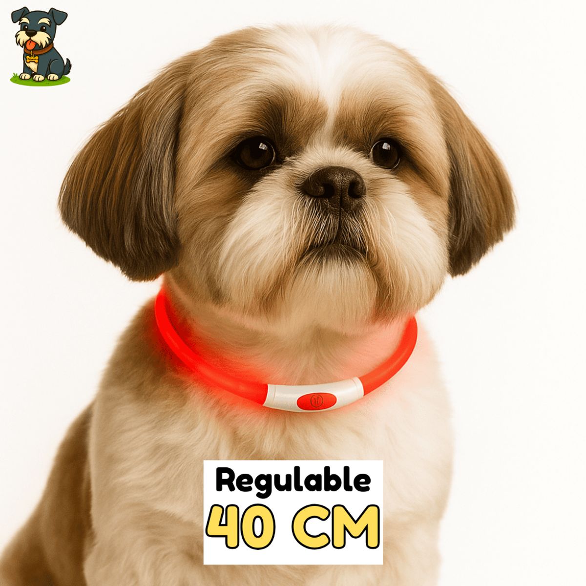 HAMACAS LIZARASO - Collar LED de 40 cm de Color Rojo - Peluchin Store