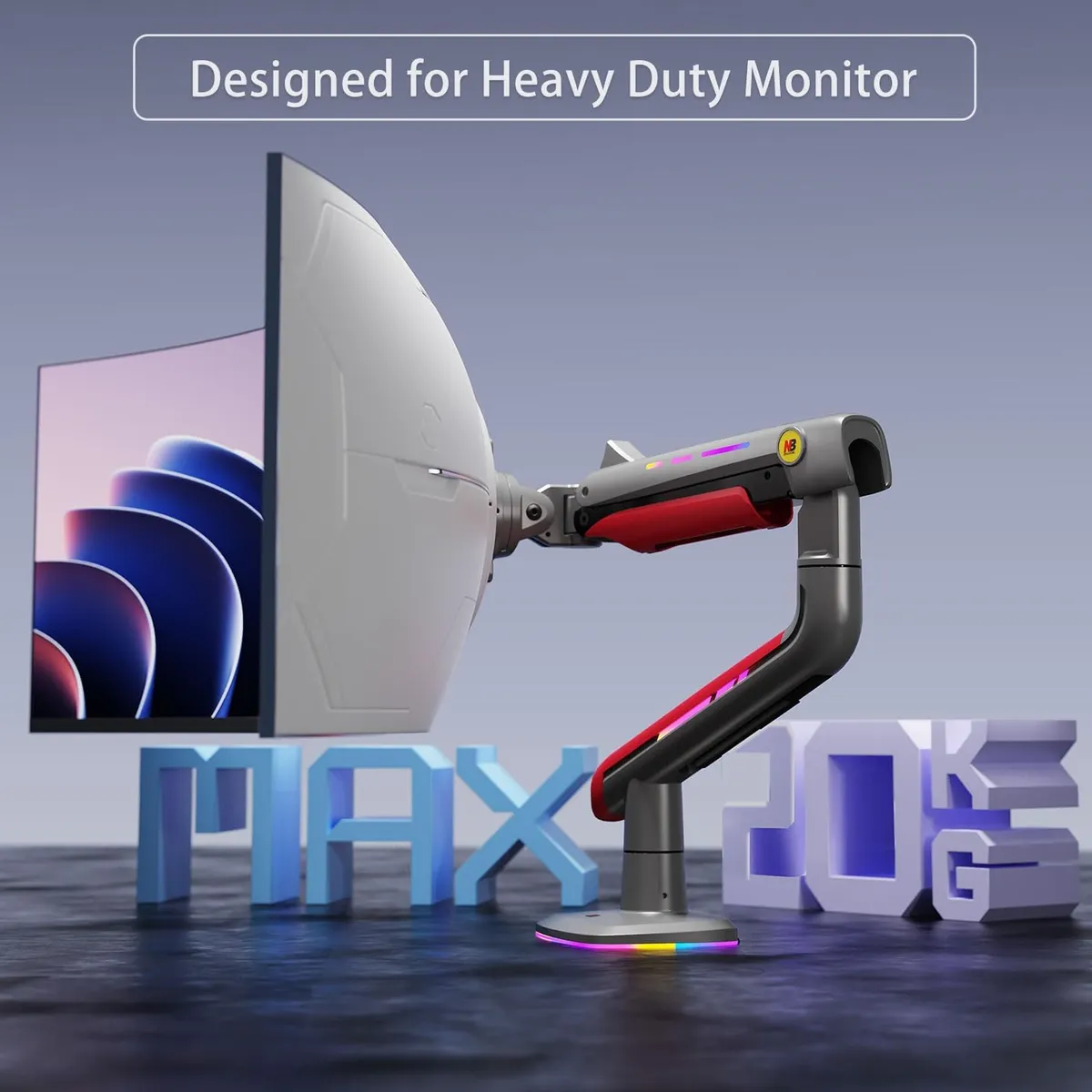 NB NORTH BAYOU - Rack Con Luces RGB Para Monitor Gamer 32  A 60  Nb L50