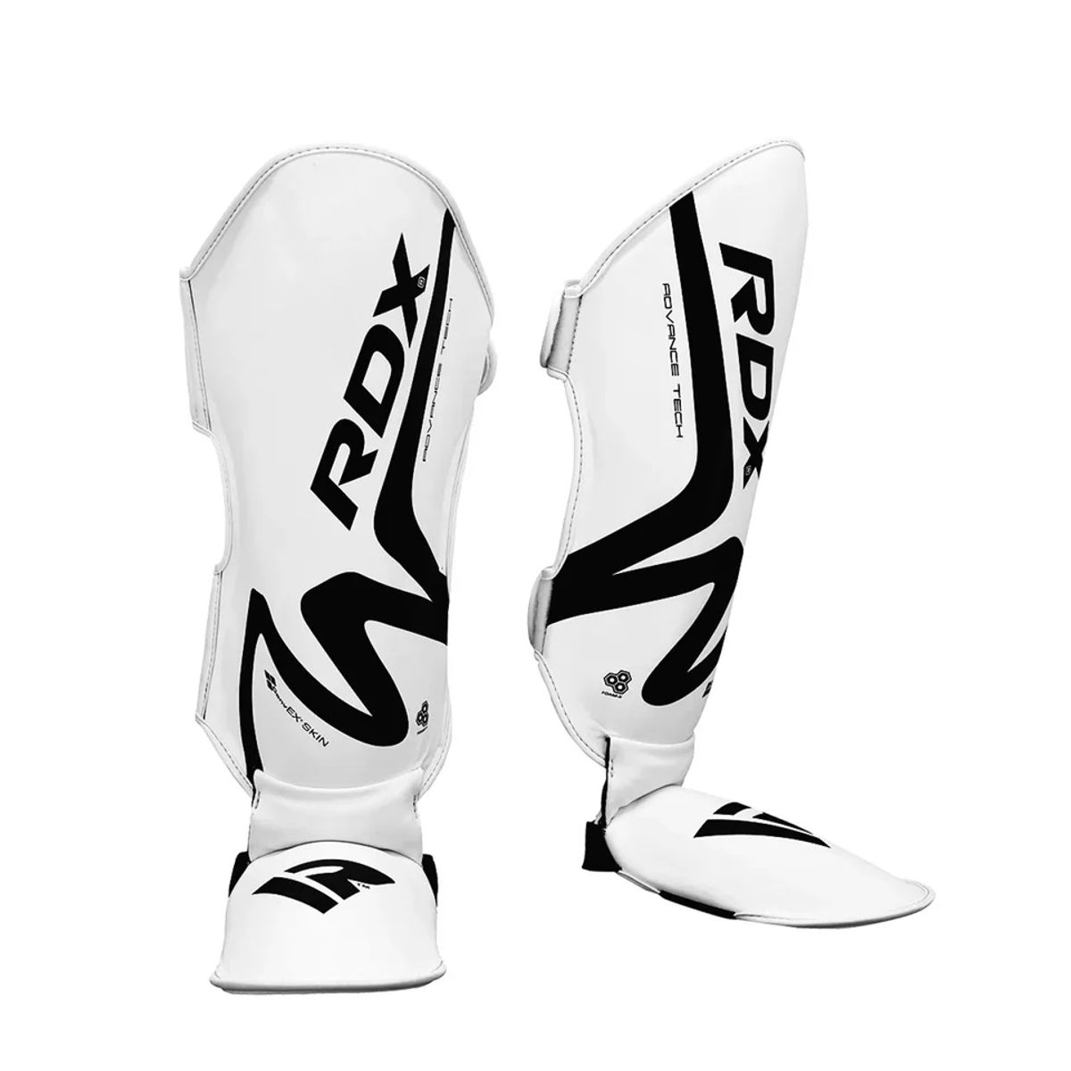 RDX - Canilleras con Empeine para Muay Thai Noir T15 Blanco - L