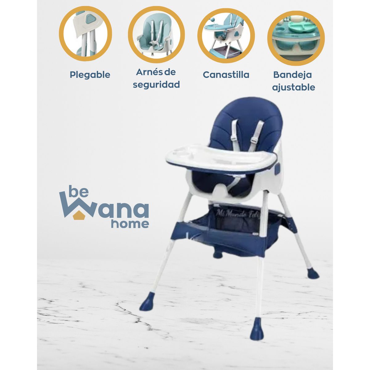 GENERICO - Silla de comer «NORDICO» Blue