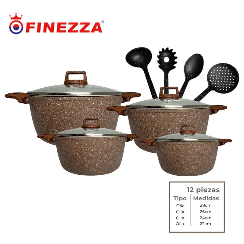 FINEZZA - JUEGO DE OLLAS ULTRAGRANITO 12 Pzas FINEZZA