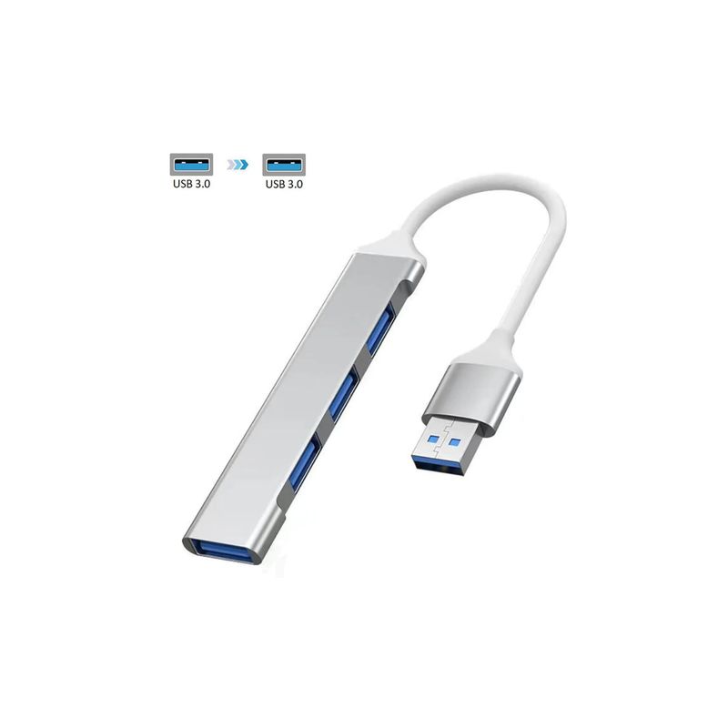 GENERICO - Adaptador Hub ALUMINIO USB 3.0 a 4 Puertos USB 3.0