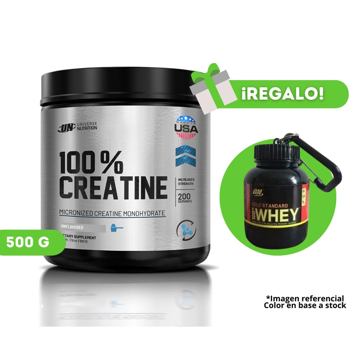 UNIVERSE NUTRITION - CREATINA MICRONIZADA UNIVERSE NUTRITION 500 G + PORTAPROTEÍNA