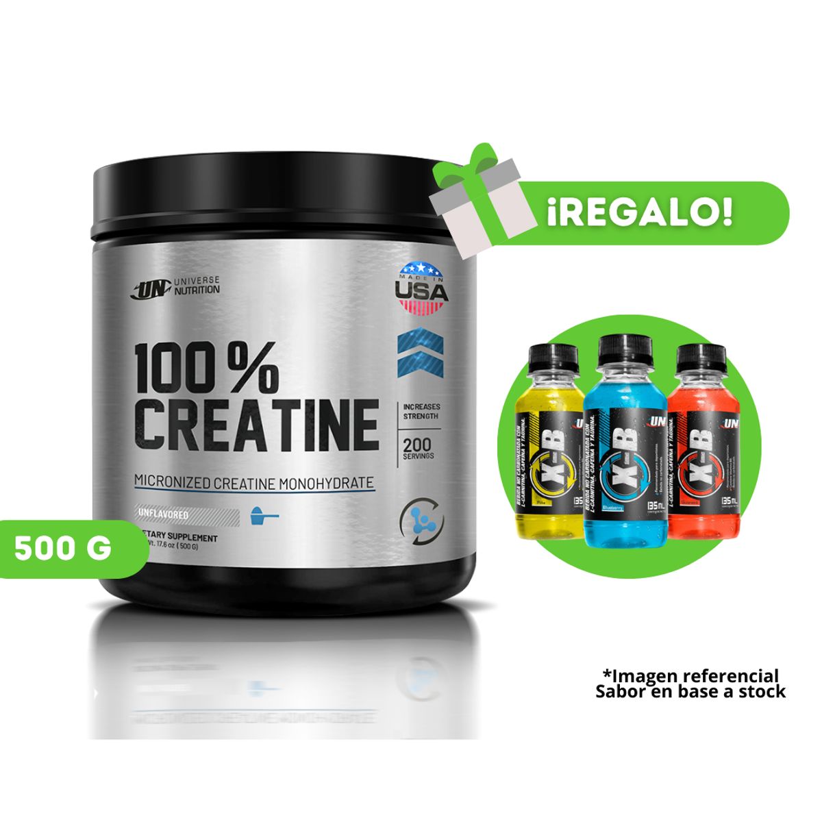 UNIVERSE NUTRITION - CREATINA MICRONIZADA UNIVERSE NUTRITION 500 G + 3 XB