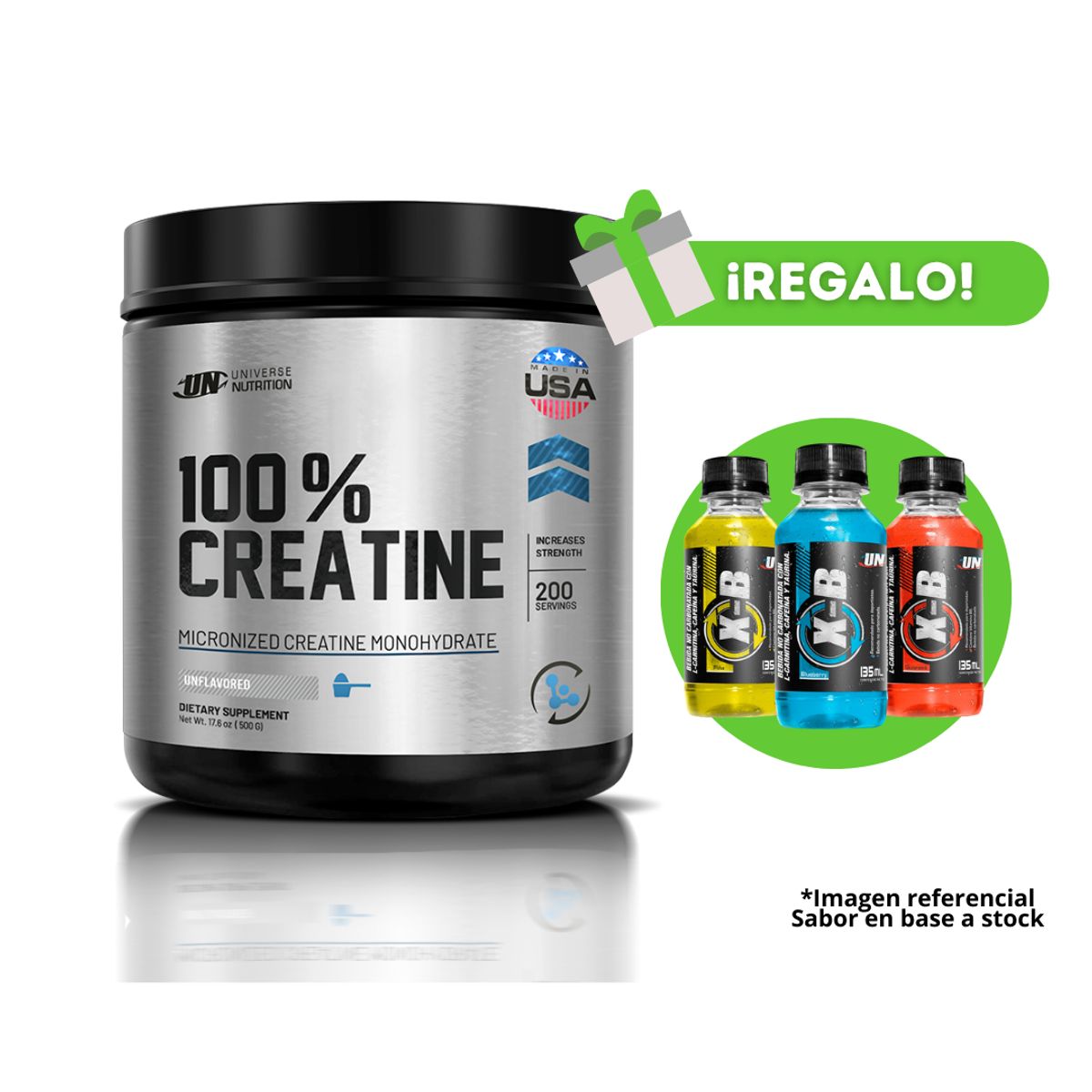 UNIVERSE NUTRITION - CREATINA MICRONIZADA UNIVERSE NUTRITION 250 G + 3 XB